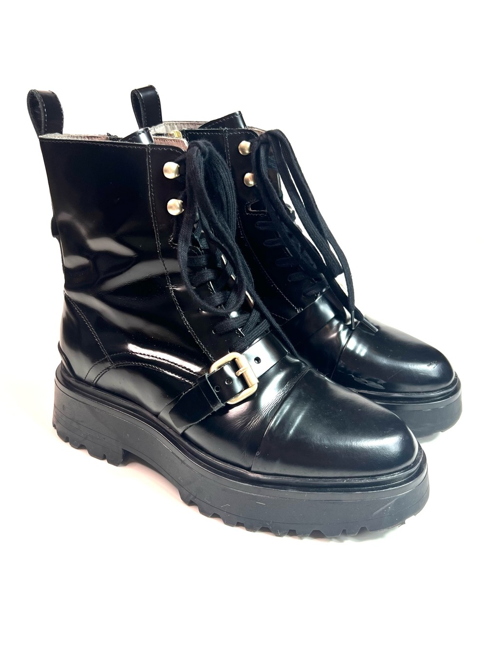 All Saints Stellar Leather Boots Size 38 - Picture 2 of 16